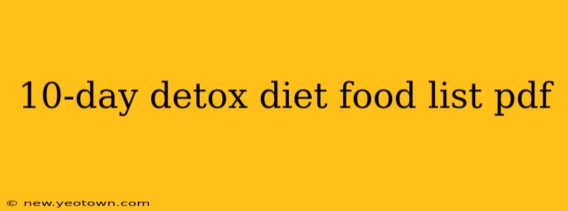 10-day detox diet food list pdf