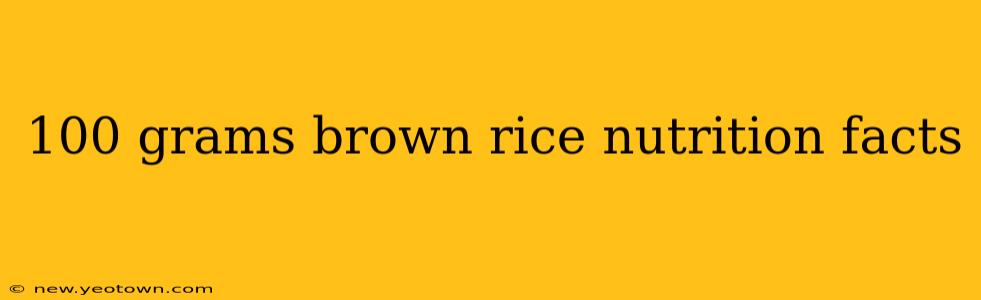 100 grams brown rice nutrition facts