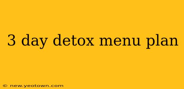3 day detox menu plan