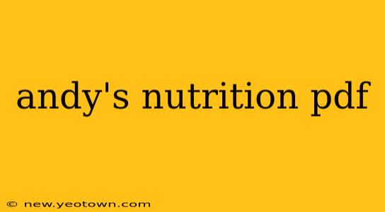 andy's nutrition pdf