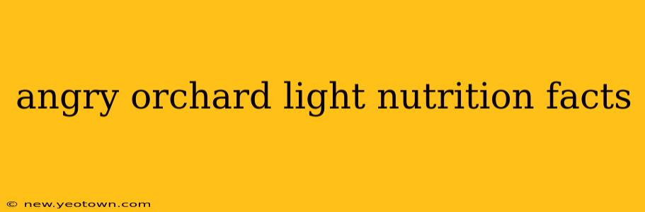 angry orchard light nutrition facts