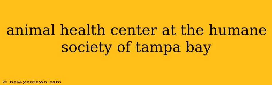animal health center at the humane society of tampa bay