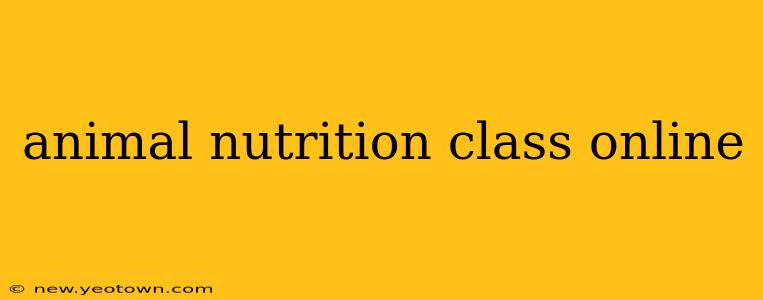 animal nutrition class online