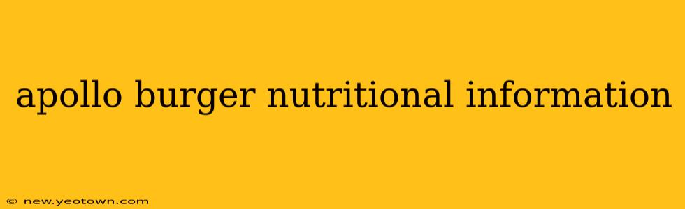 apollo burger nutritional information
