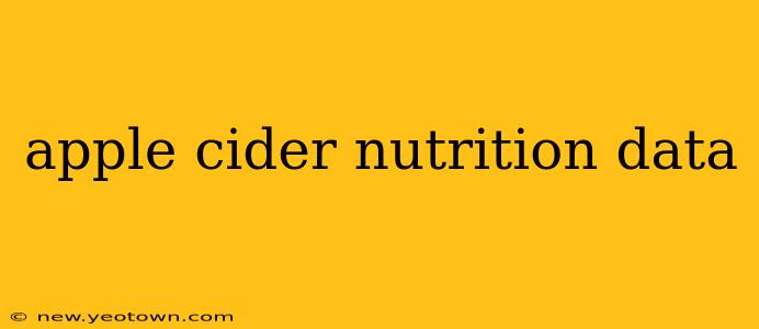 apple cider nutrition data