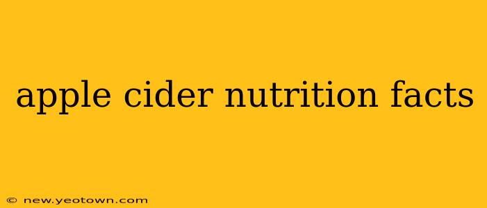 apple cider nutrition facts