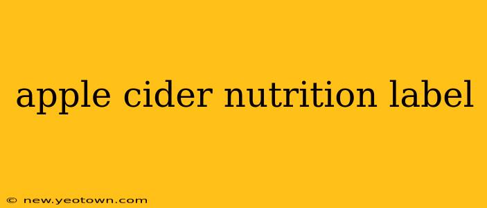 apple cider nutrition label