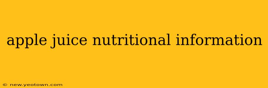 apple juice nutritional information