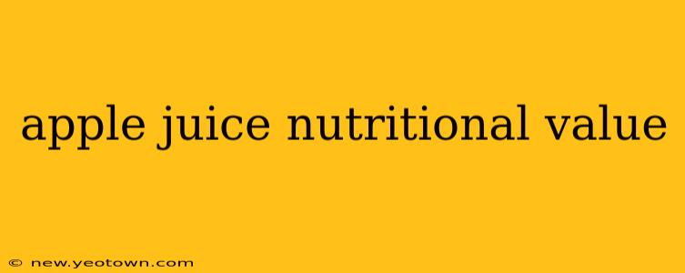 apple juice nutritional value