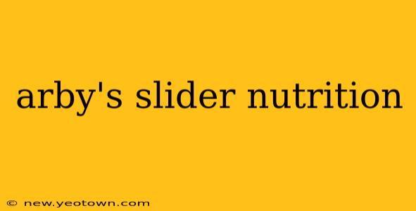 arby's slider nutrition