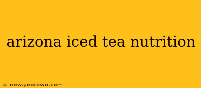 arizona iced tea nutrition