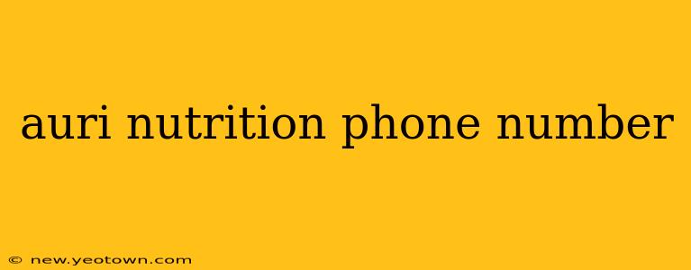 auri nutrition phone number
