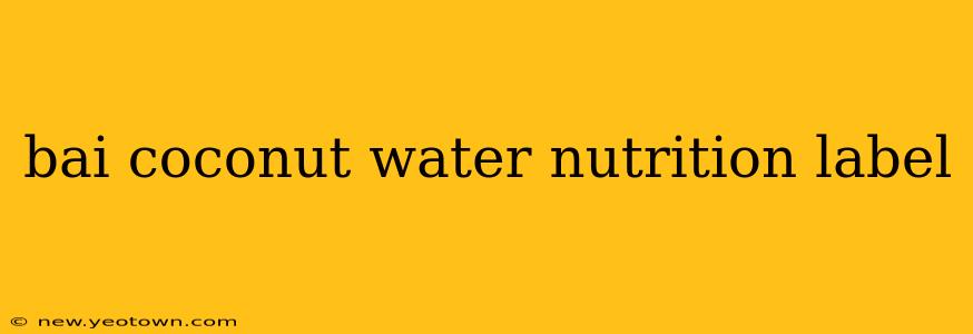 bai coconut water nutrition label