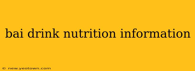 bai drink nutrition information