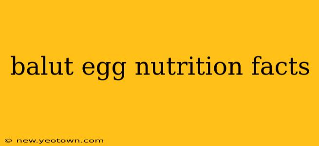 balut egg nutrition facts