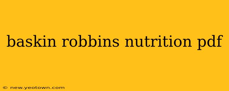 baskin robbins nutrition pdf