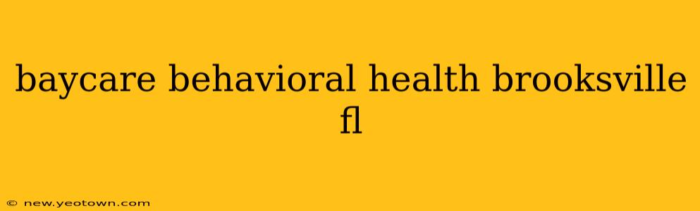 baycare behavioral health brooksville fl