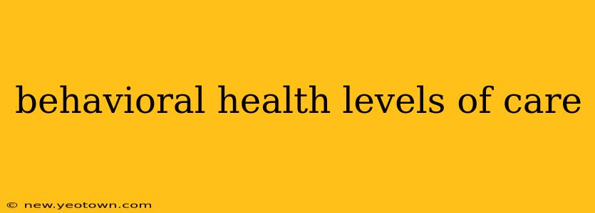 behavioral health levels of care