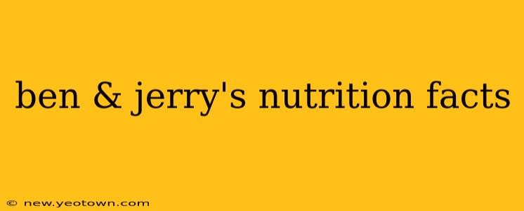ben & jerry's nutrition facts