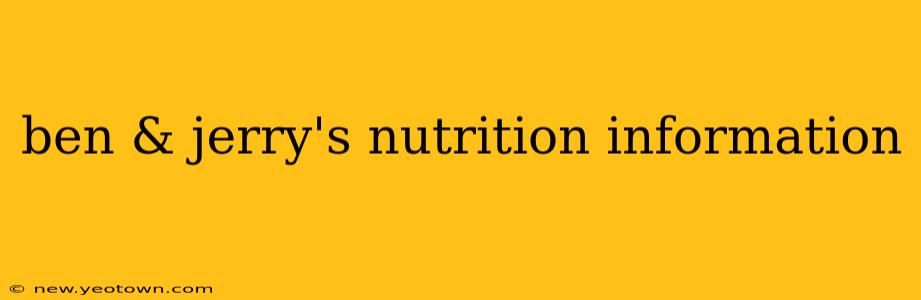 ben & jerry's nutrition information