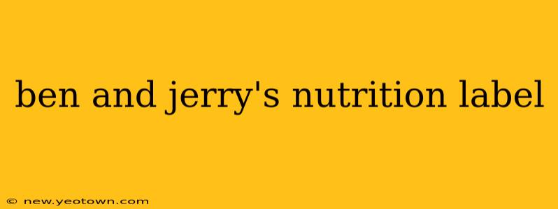 ben and jerry's nutrition label