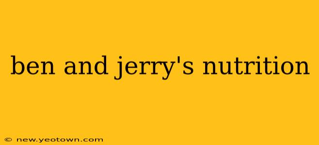 ben and jerry's nutrition
