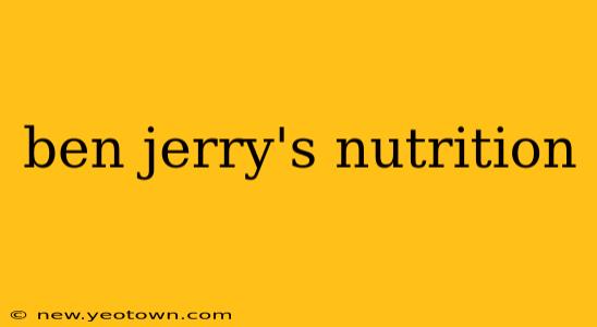 ben jerry's nutrition