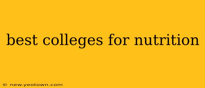 best colleges for nutrition