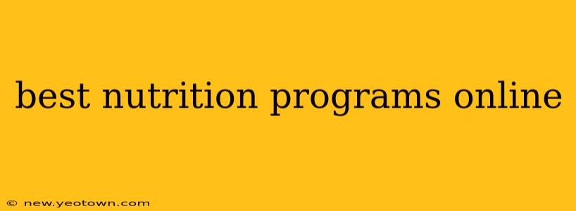 best nutrition programs online