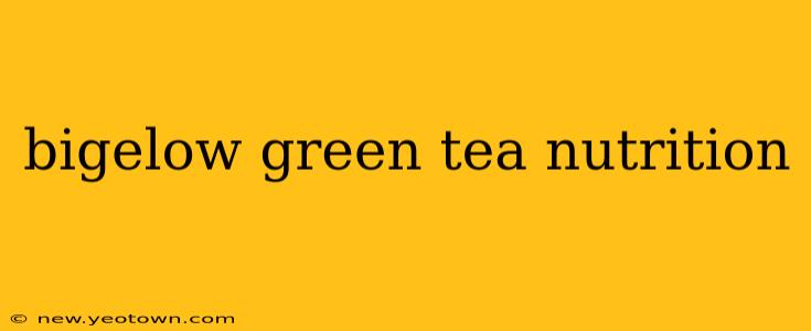 bigelow green tea nutrition