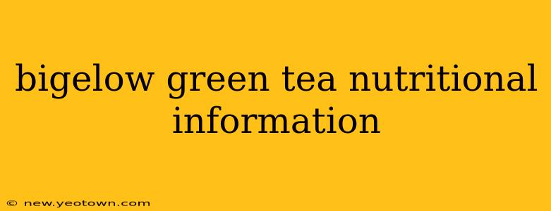 bigelow green tea nutritional information