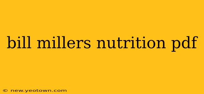 bill millers nutrition pdf
