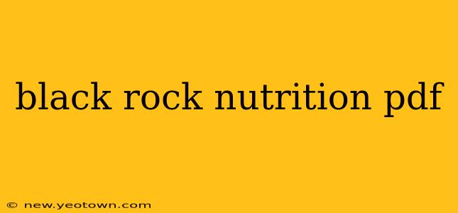 black rock nutrition pdf