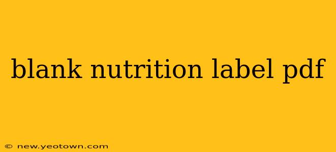 blank nutrition label pdf