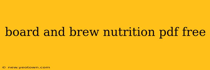 board and brew nutrition pdf free