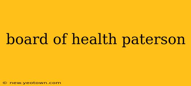 board of health paterson