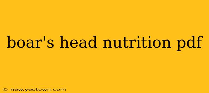 boar's head nutrition pdf