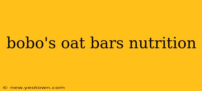 bobo's oat bars nutrition