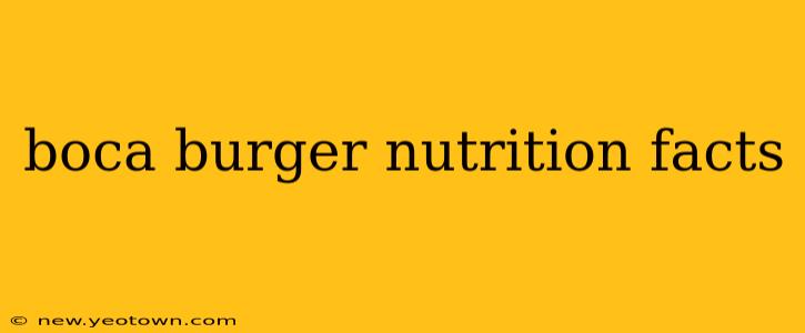 boca burger nutrition facts