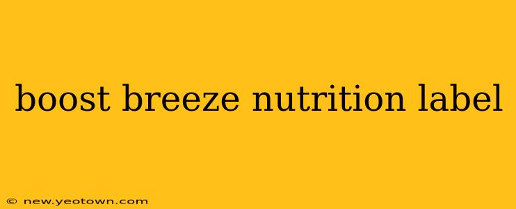 boost breeze nutrition label