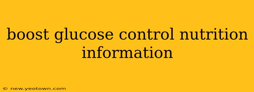 boost glucose control nutrition information