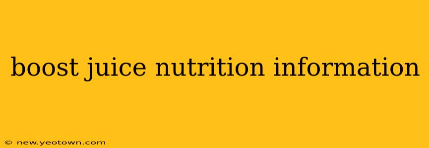boost juice nutrition information