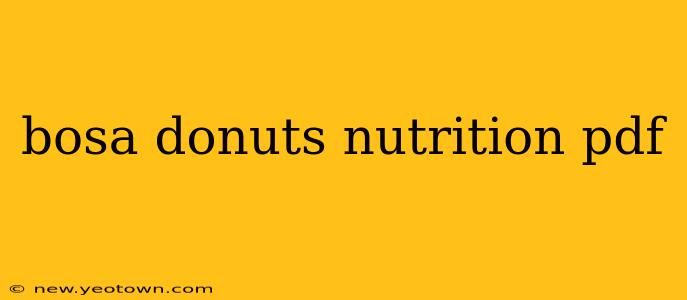 bosa donuts nutrition pdf