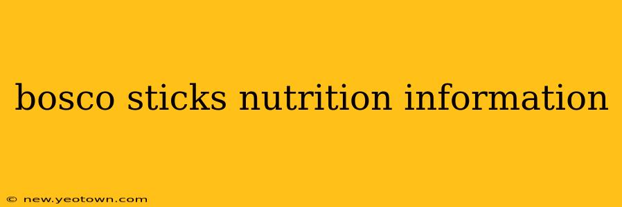 bosco sticks nutrition information