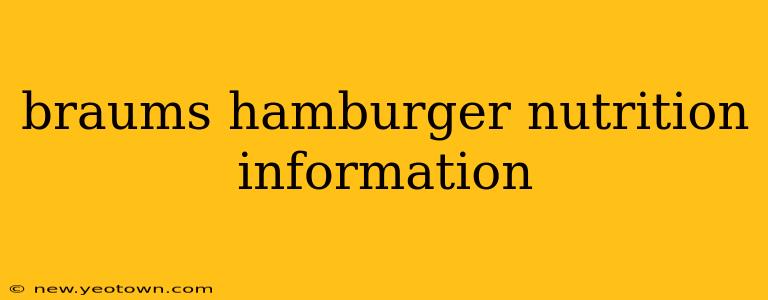 braums hamburger nutrition information