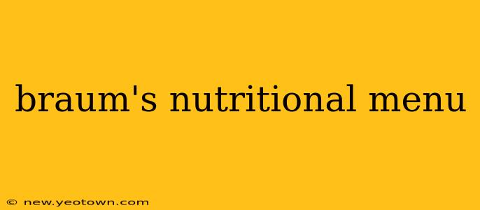 braum's nutritional menu