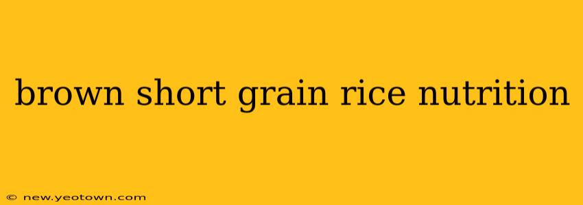 brown short grain rice nutrition