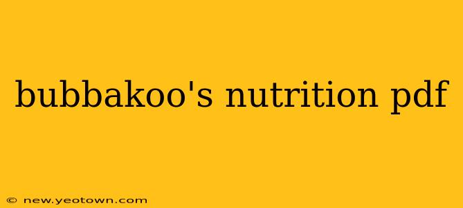 bubbakoo's nutrition pdf
