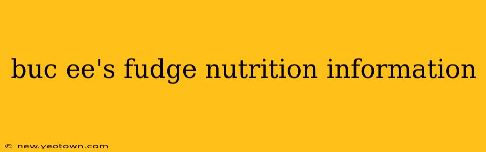 buc ee's fudge nutrition information