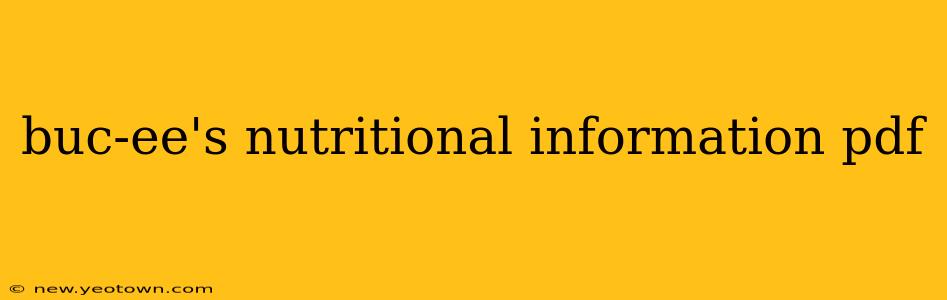 buc-ee's nutritional information pdf